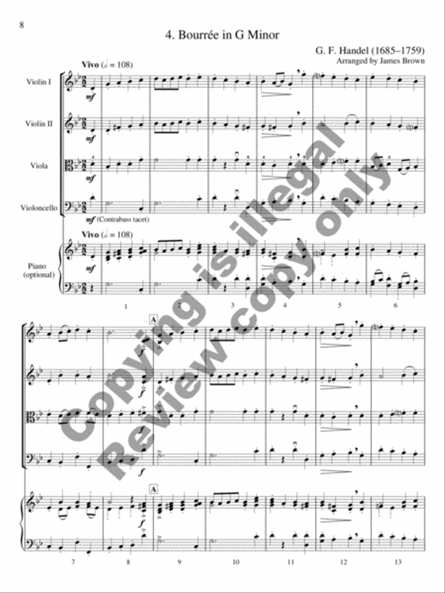 Baroque Album: Five Pieces by Various Composers String Orchestra scores gallery preview page 6
