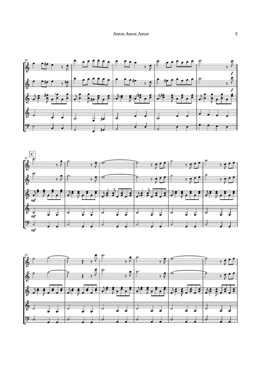 Amor (amor, Amor, Amor) Guitar Ensemble scores gallery preview page 6