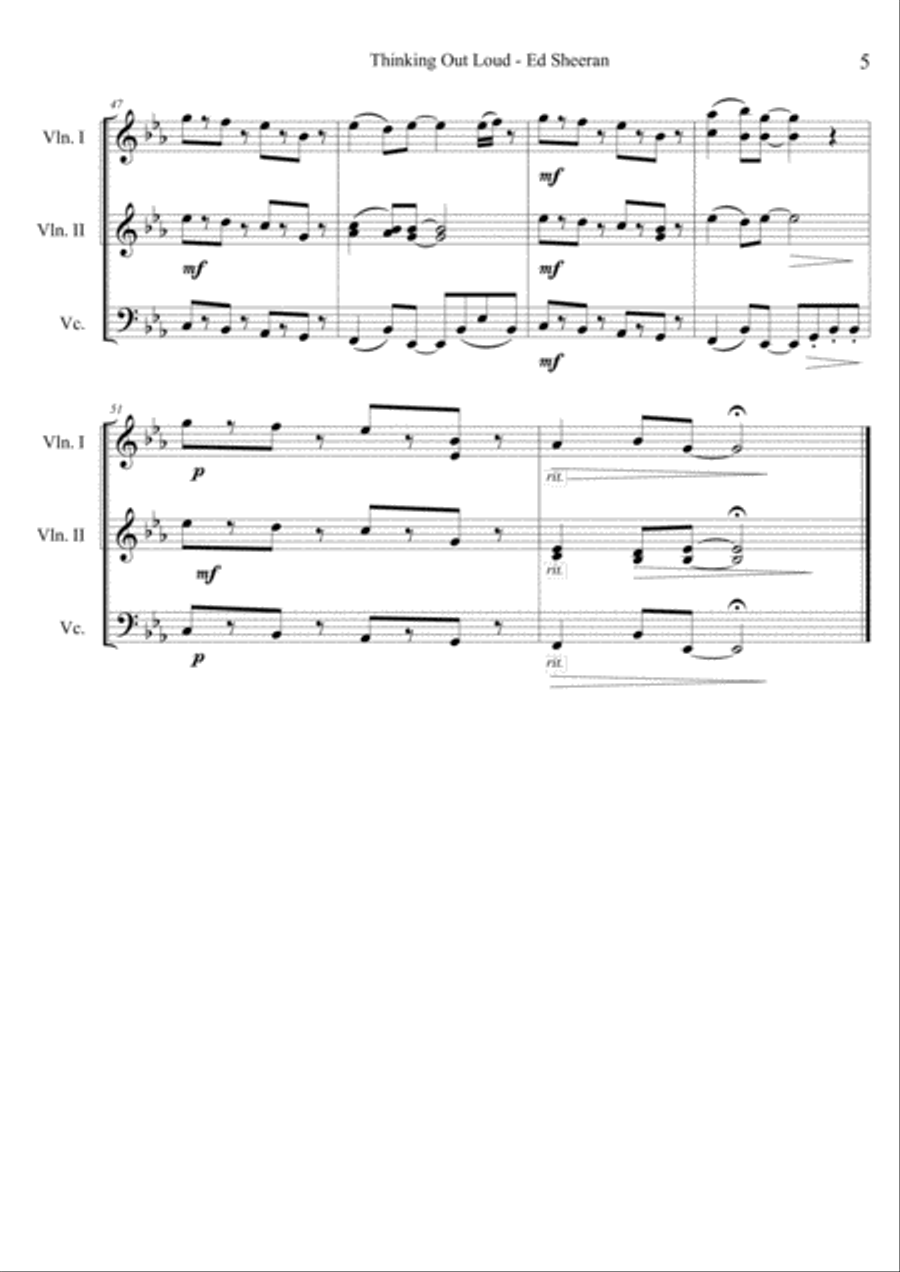 Thinking Out Loud String Trio scores gallery preview page 5