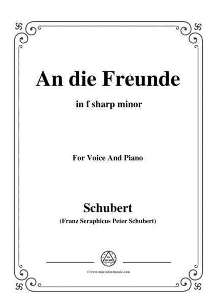 Schubert-An die Freunde(To My Friends),D.654,in f sharp minor,for Voice&Piano image number null
