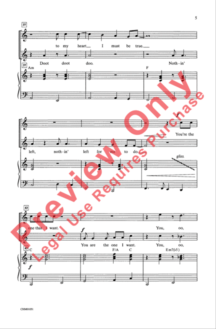 You're the One That I Want 2-Part scores gallery preview page 5