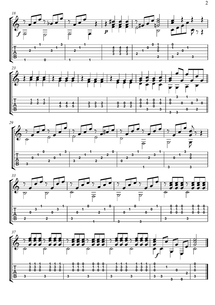 Easy Flute Guitar duets play along by Giuliani part I Flute scores gallery preview page 6