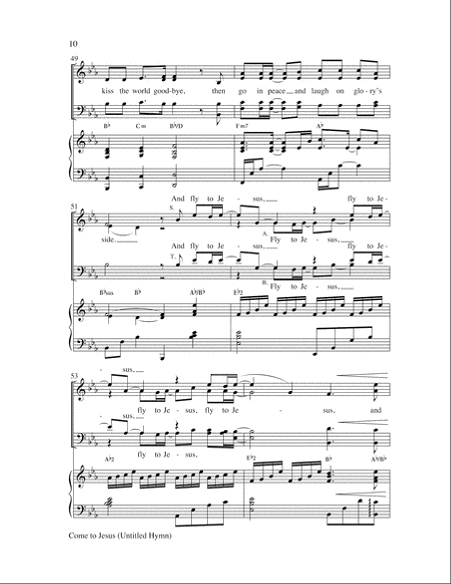 Come to Jesus (Untitled Hymn) Choir scores gallery preview page 10