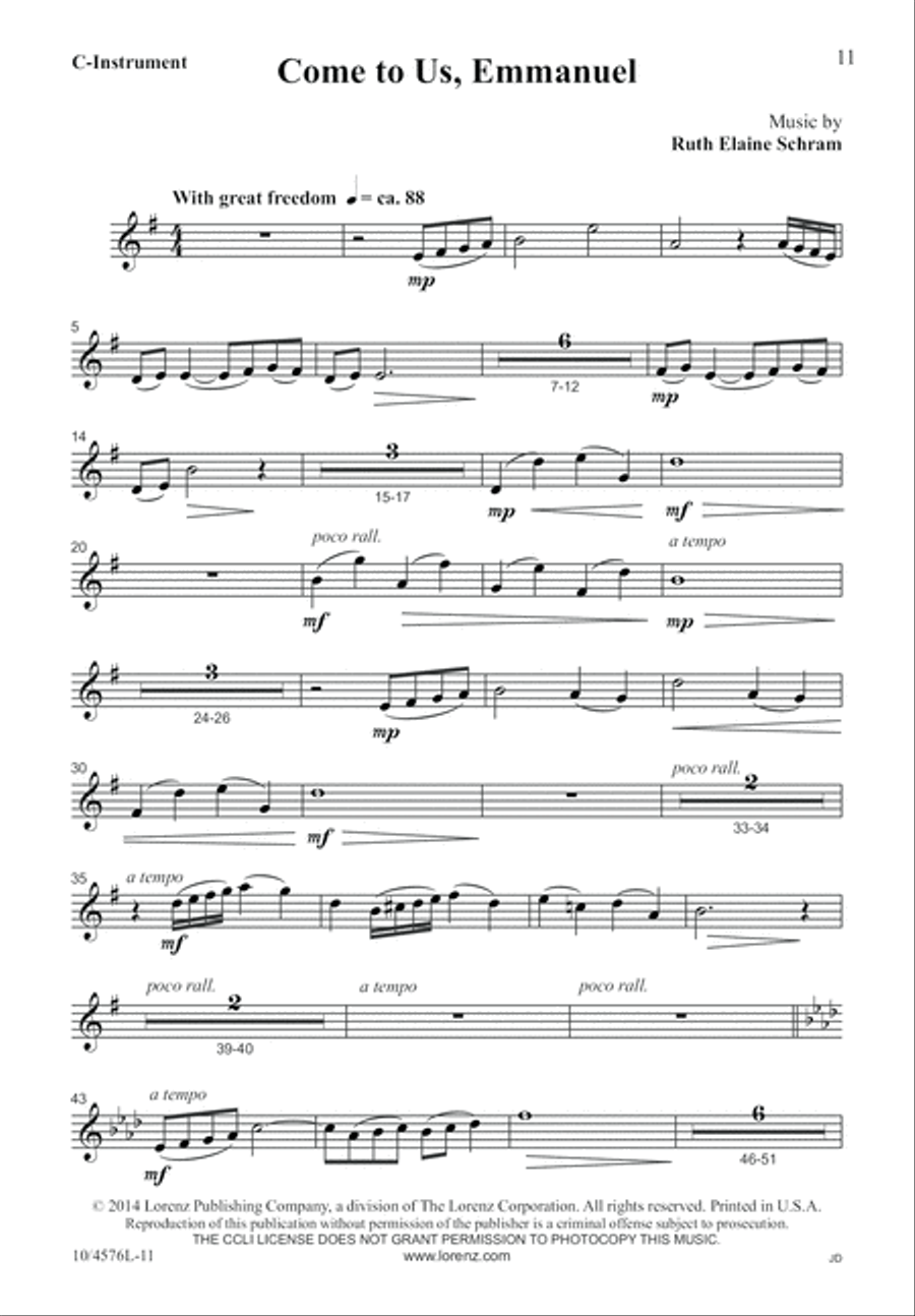 Come to Us, Emmanuel Come to Us, Emmanuel 4-Part scores gallery preview page 12