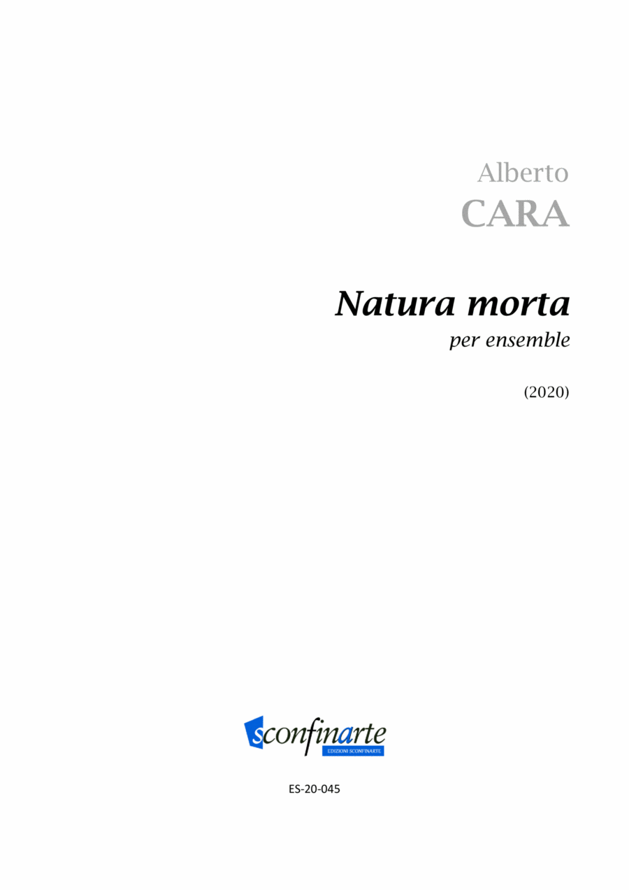 Alberto Cara : Natura morta (ES-20-045) - Score Only Score scores gallery preview page 1