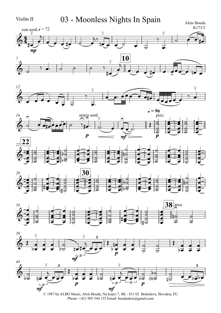 Moonless Nights in Spain String Quartet scores gallery preview page 1