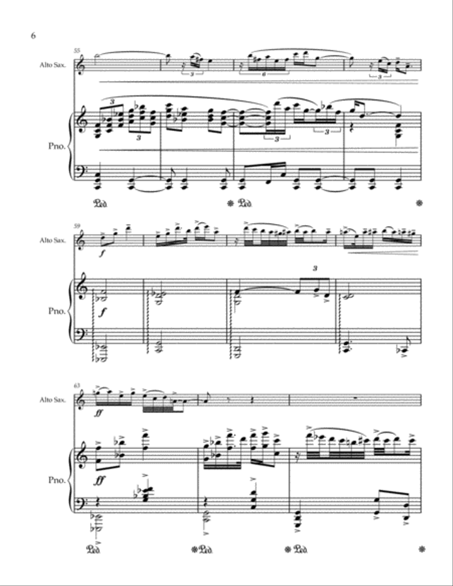 Sonata for Alto Saxophone and Piano, Op. 4 Woodwind Duet scores gallery preview page 6