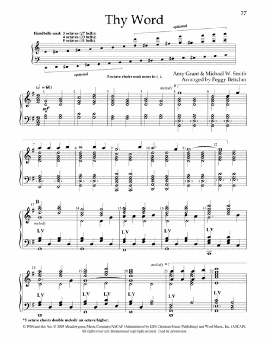 Easy to Ring Praise and Worship 5-Octaves scores gallery preview page 11