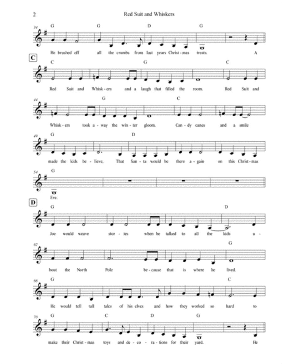 Red Suit and Whiskers Guitar scores gallery preview page 2