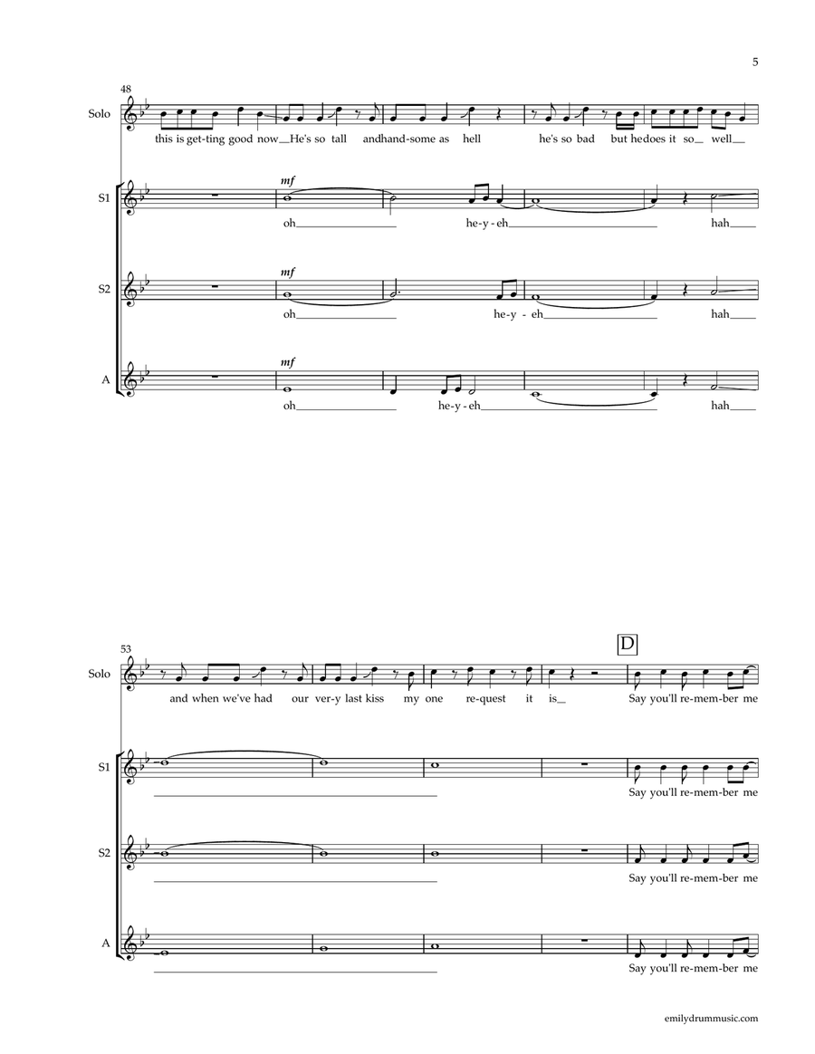 Wildest Dreams SSA scores gallery preview page 5