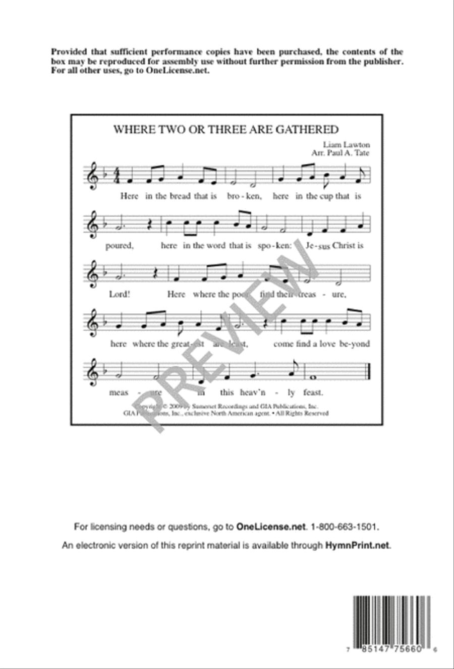 Where Two or Three Are Gathered 4-Part scores gallery preview page 11