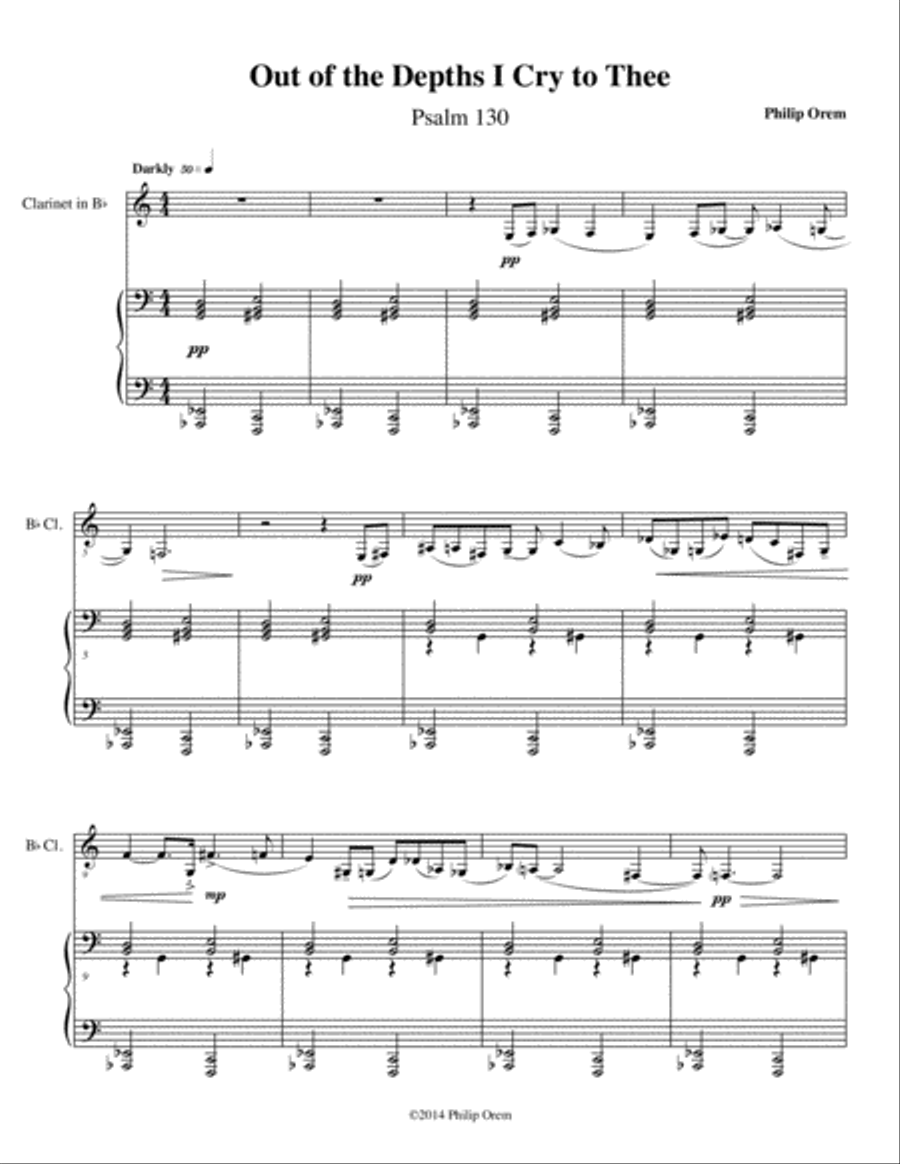 Three Psalms for Clarinet and Piano Clarinet Solo scores gallery preview page 2