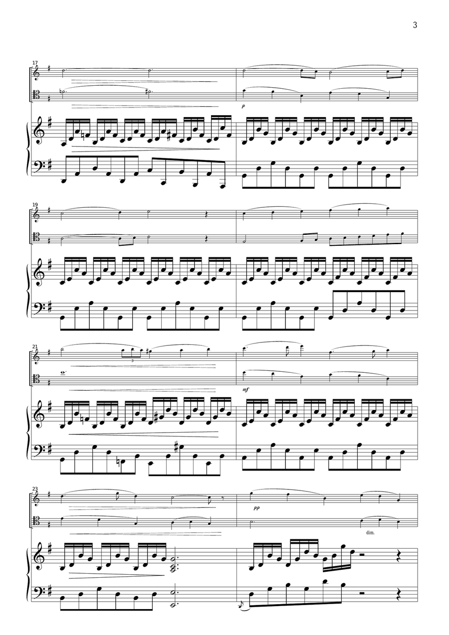 Saint-Saens Le Cygne, for piano trio, PS201 Piano Trio scores gallery preview page 3