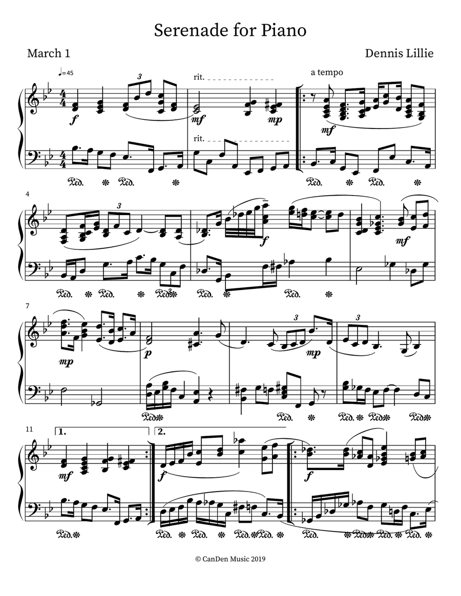 Serenade for Piano Serenade for Piano Piano scores gallery preview page 1
