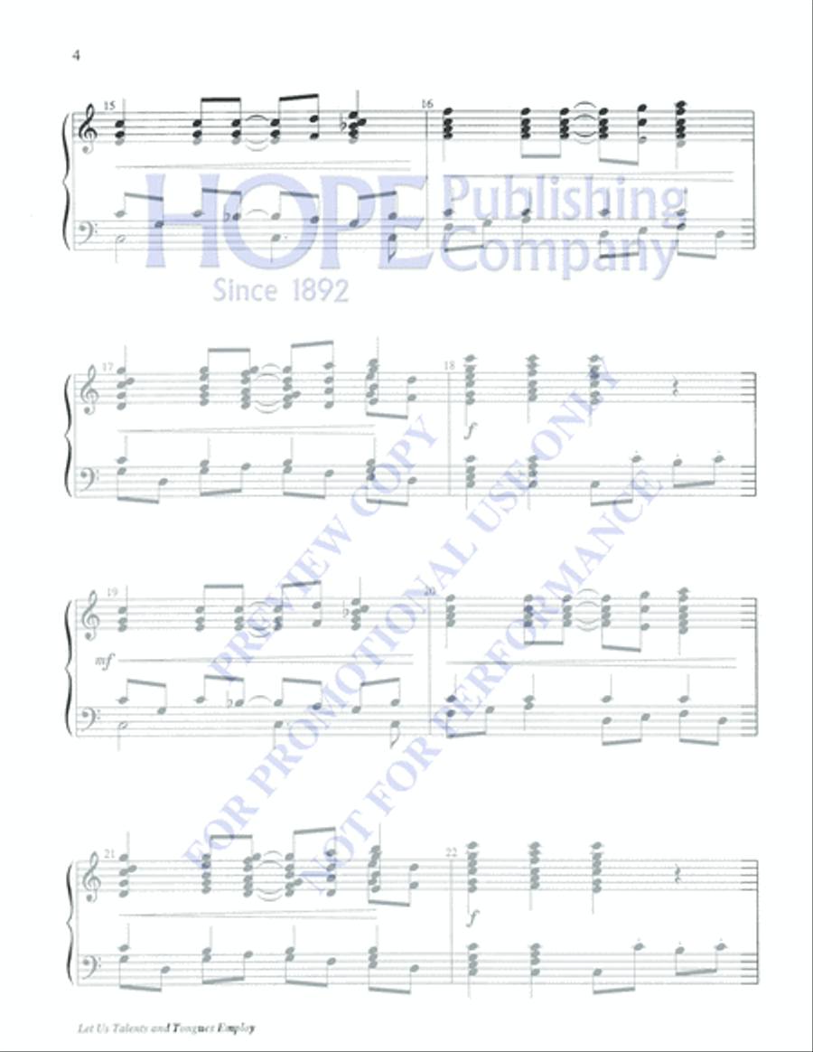 Let Us Talents and Tongues Employ 5-Octaves scores gallery preview page 4