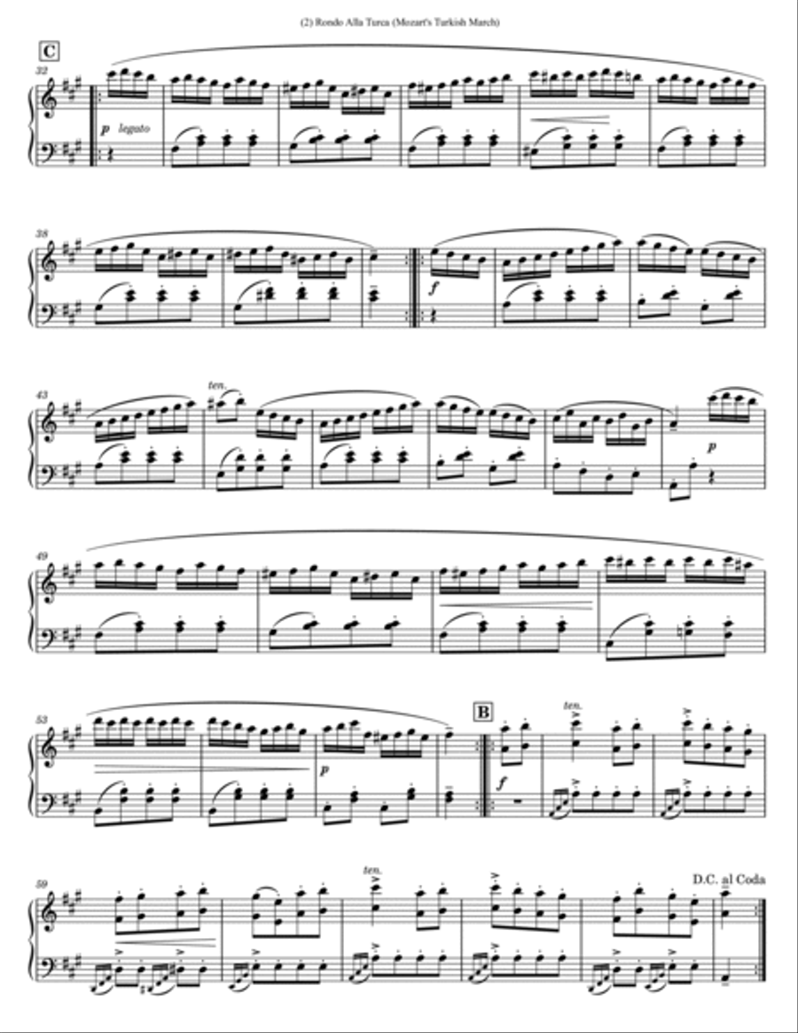 Rondo Alla Turca (Mozart's Turkish March) Piano Solo scores gallery preview page 2