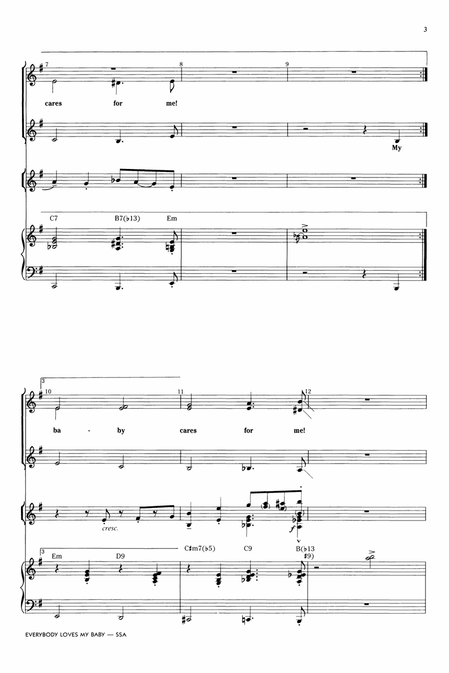Everybody Loves My Baby (But My Baby Don't Love Nobody But Me) SSA scores gallery preview page 2
