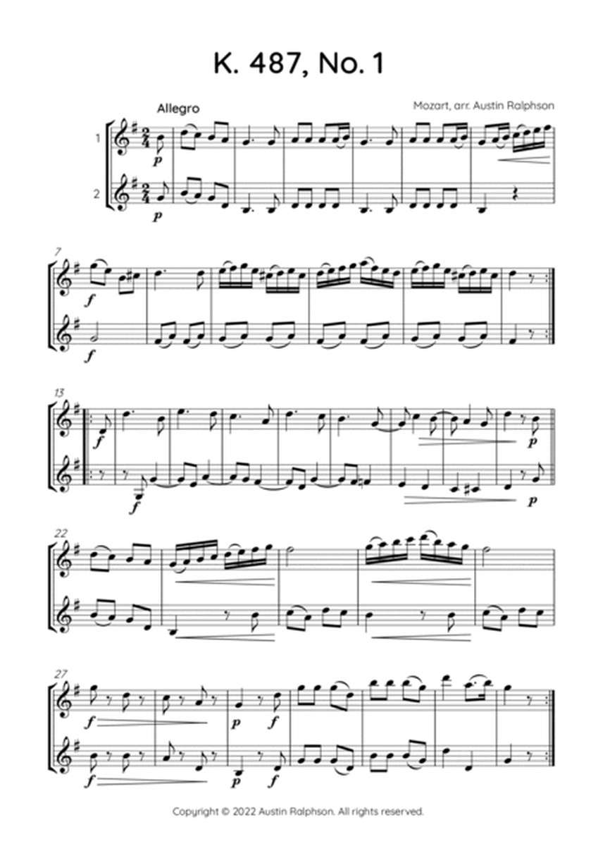 Mozart K. 487 No. 1 - violin duet image number null