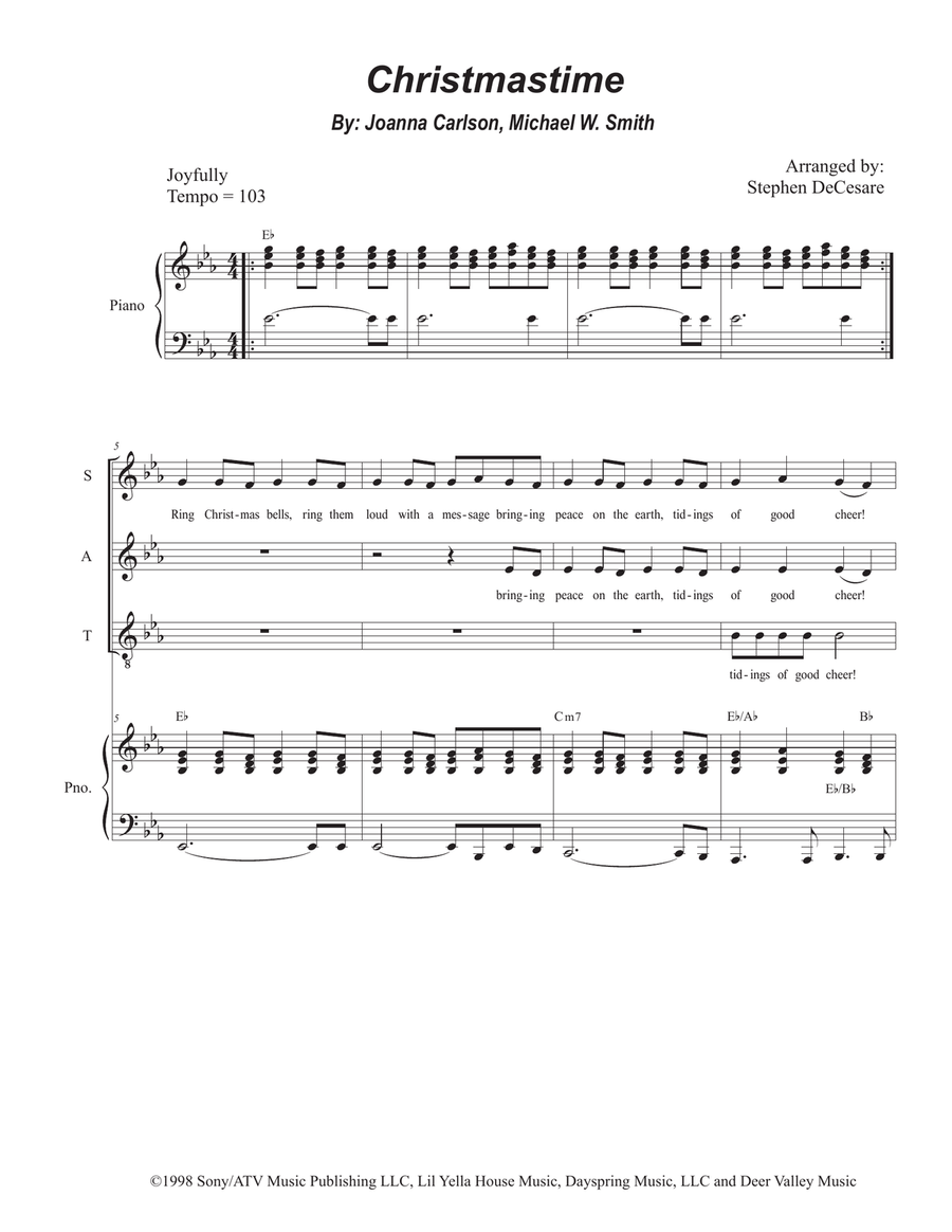 Christmastime Piano, Vocal scores gallery preview page 1