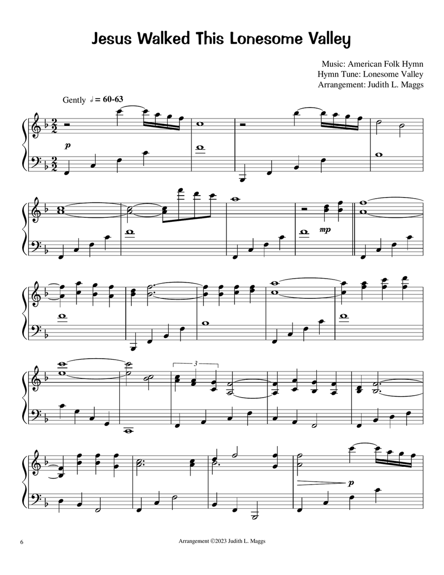6 Hymns for Lent (arranged for solo piano) Piano Solo scores gallery preview page 6