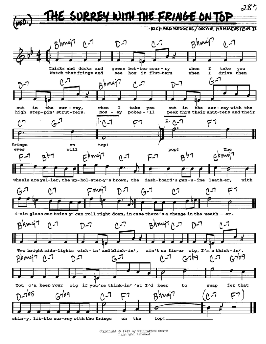The Surrey With The Fringe On Top (from Oklahoma!) Voice scores gallery preview page 1
