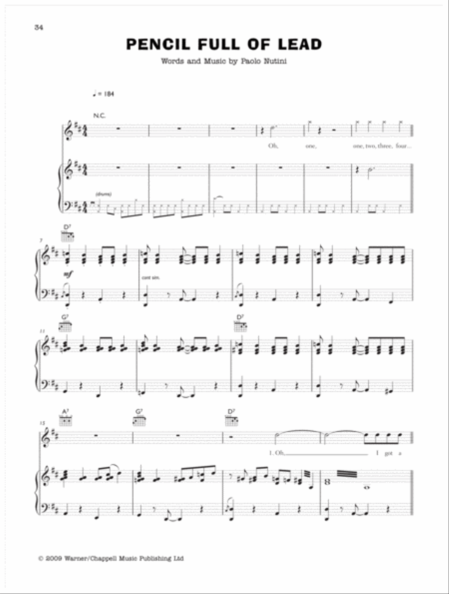 Paolo Nutini -- Sunny Side Up Piano, Vocal, Guitar scores gallery preview page 2