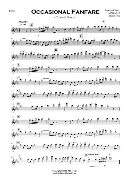 Occasional Fanfare - Concert Band Score and Parts PDF image number null