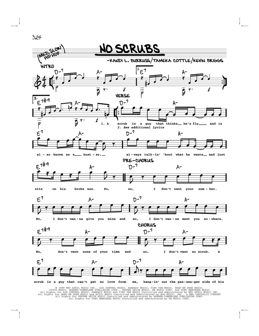 No Scrubs Piano scores gallery preview page 1