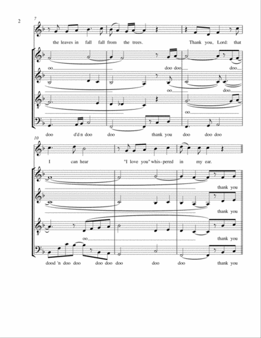 Thank You, Lord Thank You, Lord 4-Part scores gallery preview page 2