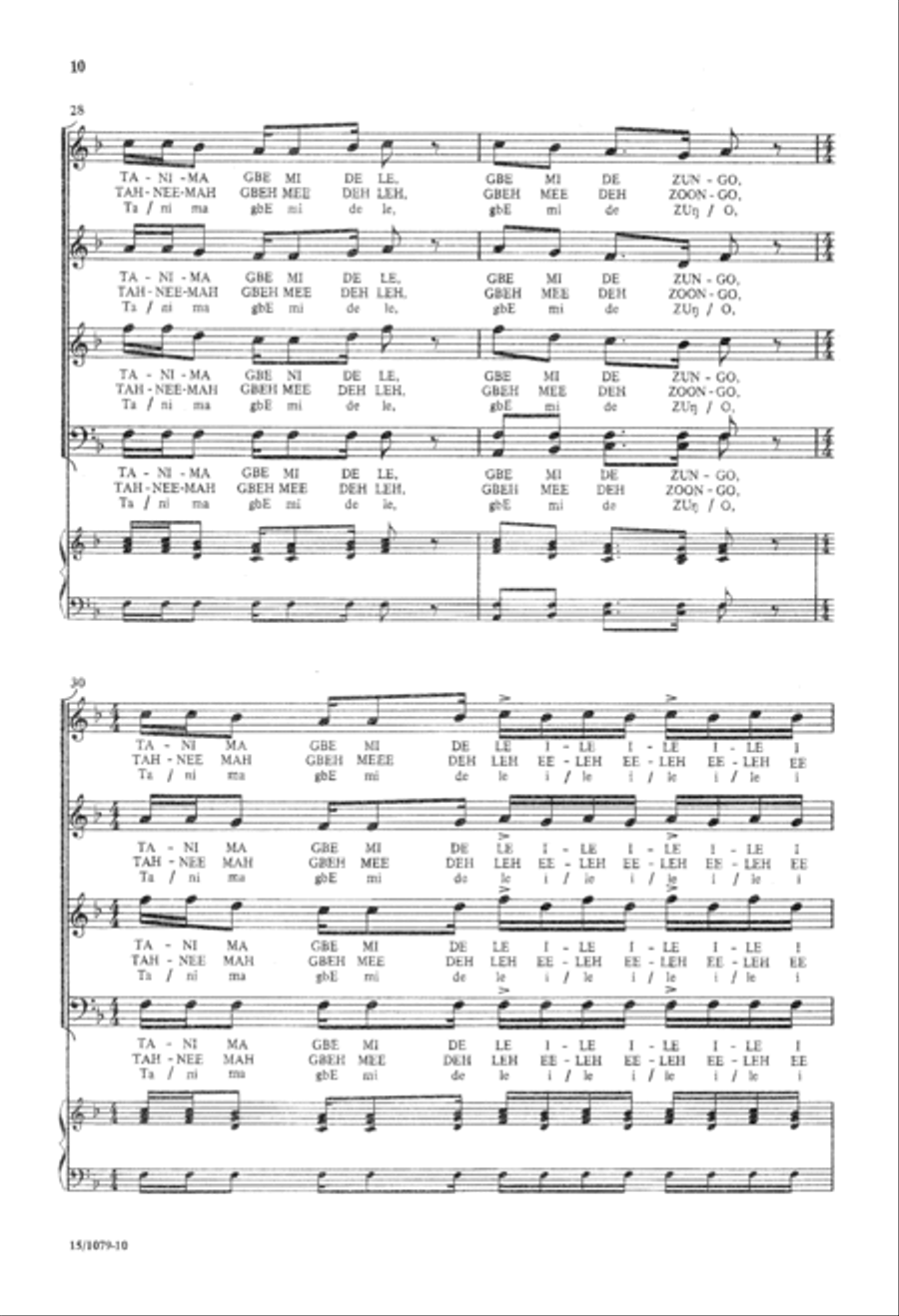 Zungo Zungo 4-Part scores gallery preview page 10