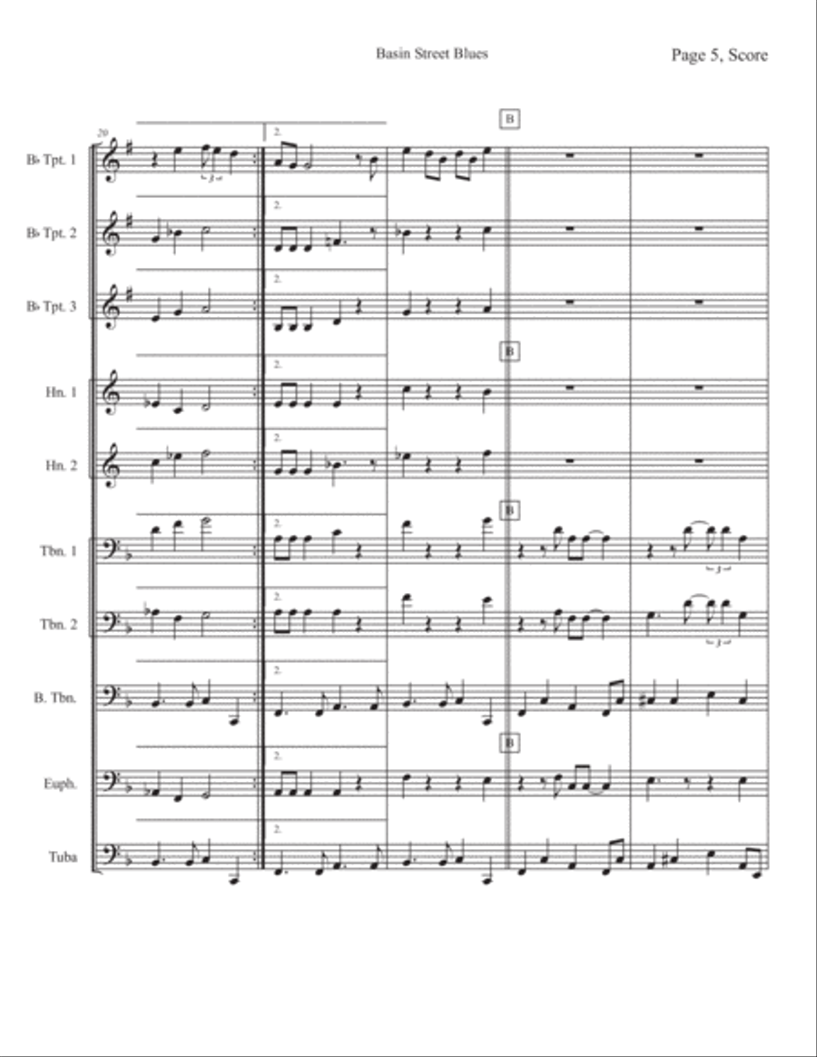 Basin Street Blues Brass Ensemble scores gallery preview page 5