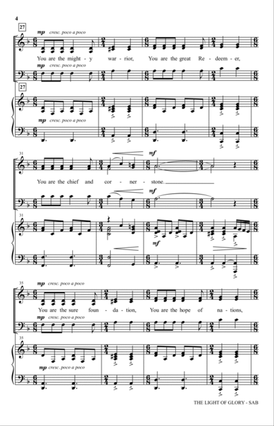 The Light Of Glory The Light Of Glory 3-Part scores gallery preview page 3