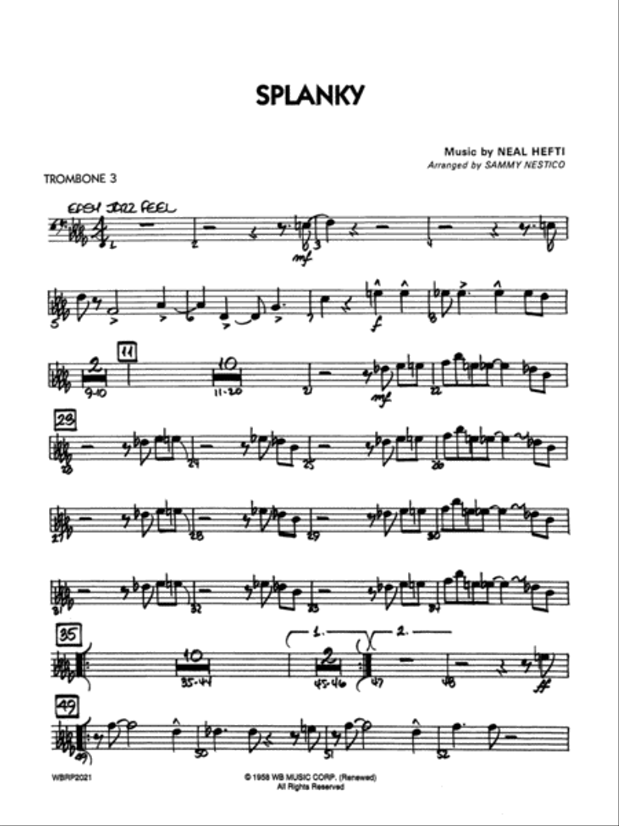 Splanky: 3rd Trombone Splanky: 3rd Trombone Jazz Ensemble scores gallery preview page 1