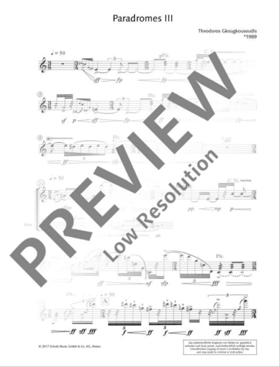 Paradromes III Flute Solo scores gallery preview page 21
