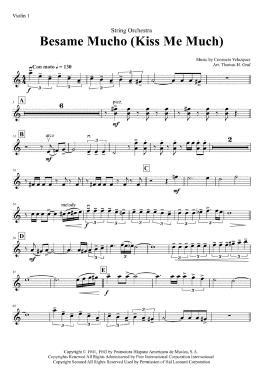 Besame Mucho (Kiss Me Much) String Orchestra scores gallery preview page 5