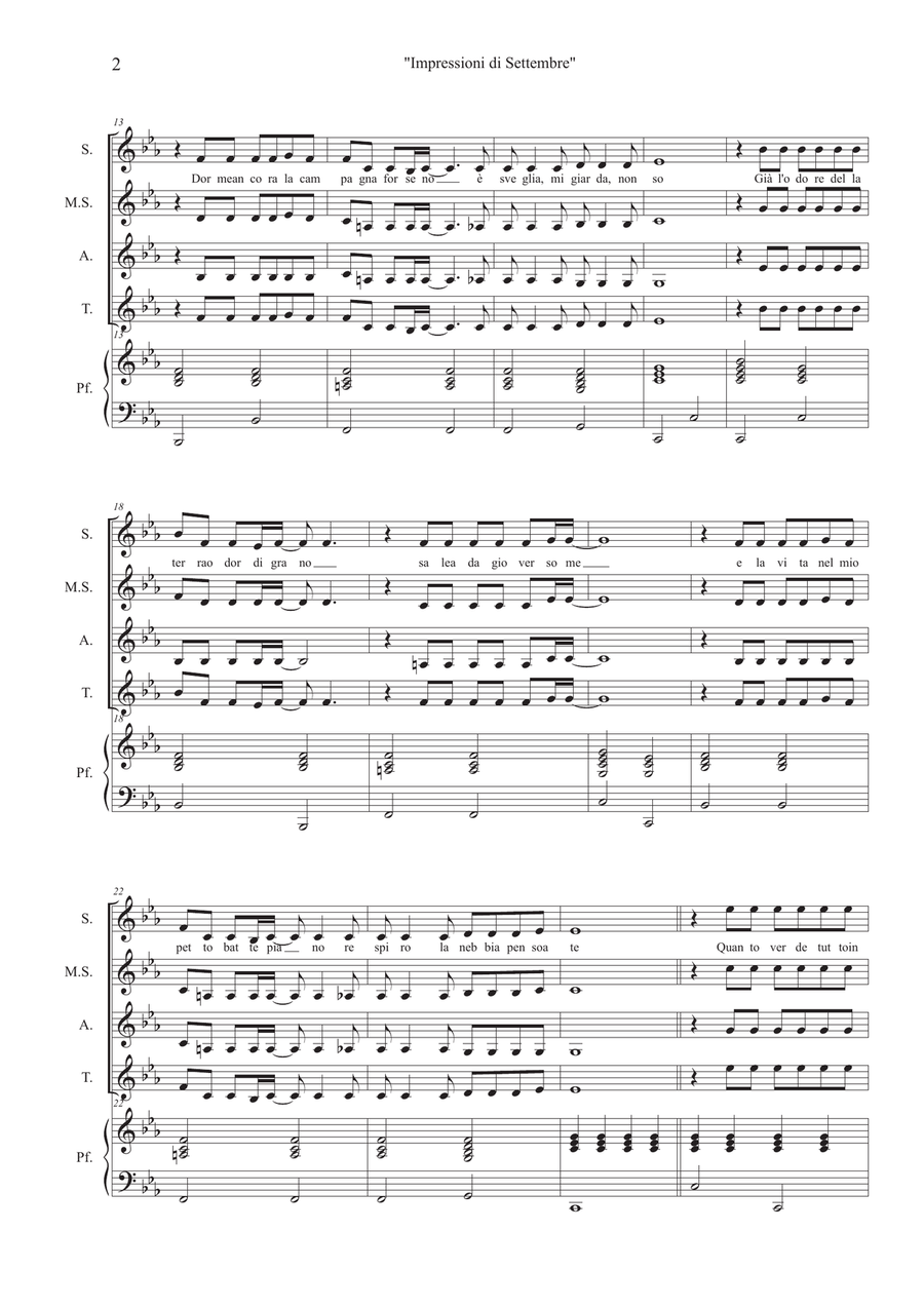 Impressioni Di Settembre 4-Part scores gallery preview page 2