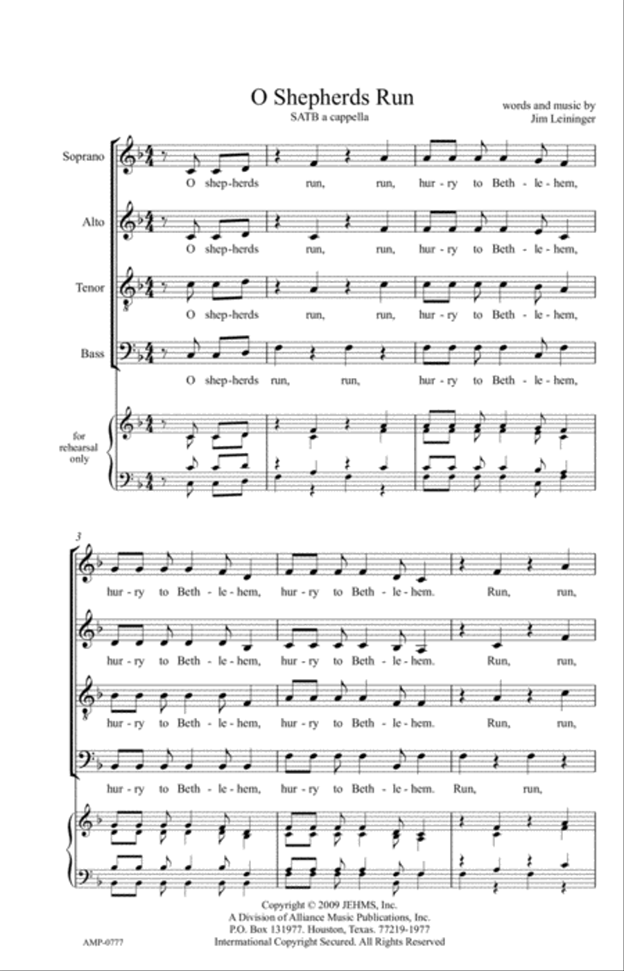 O Shepherds Run 4-Part scores gallery preview page 6