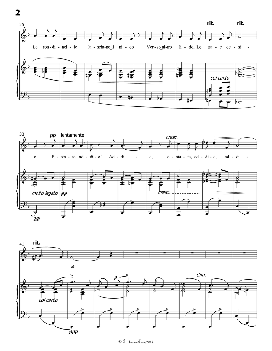 Addio! by Tosti, in F Major by Francesco Paolo Tosti Piano, Vocal - Digital Sheet Music page 4