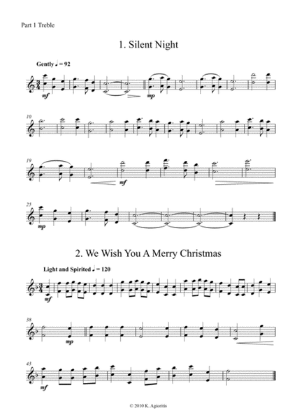 Carols for Four (or more) - Fifteen Carols with Flexible Instrumentation - Part 1 - C Treble Clef