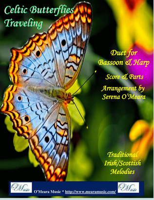 Book cover for Celtic Butterflies Traveling, Duet for Bassoon and Harp