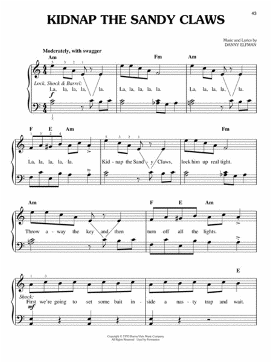 The Nightmare Before Christmas Easy Piano scores gallery preview page 5
