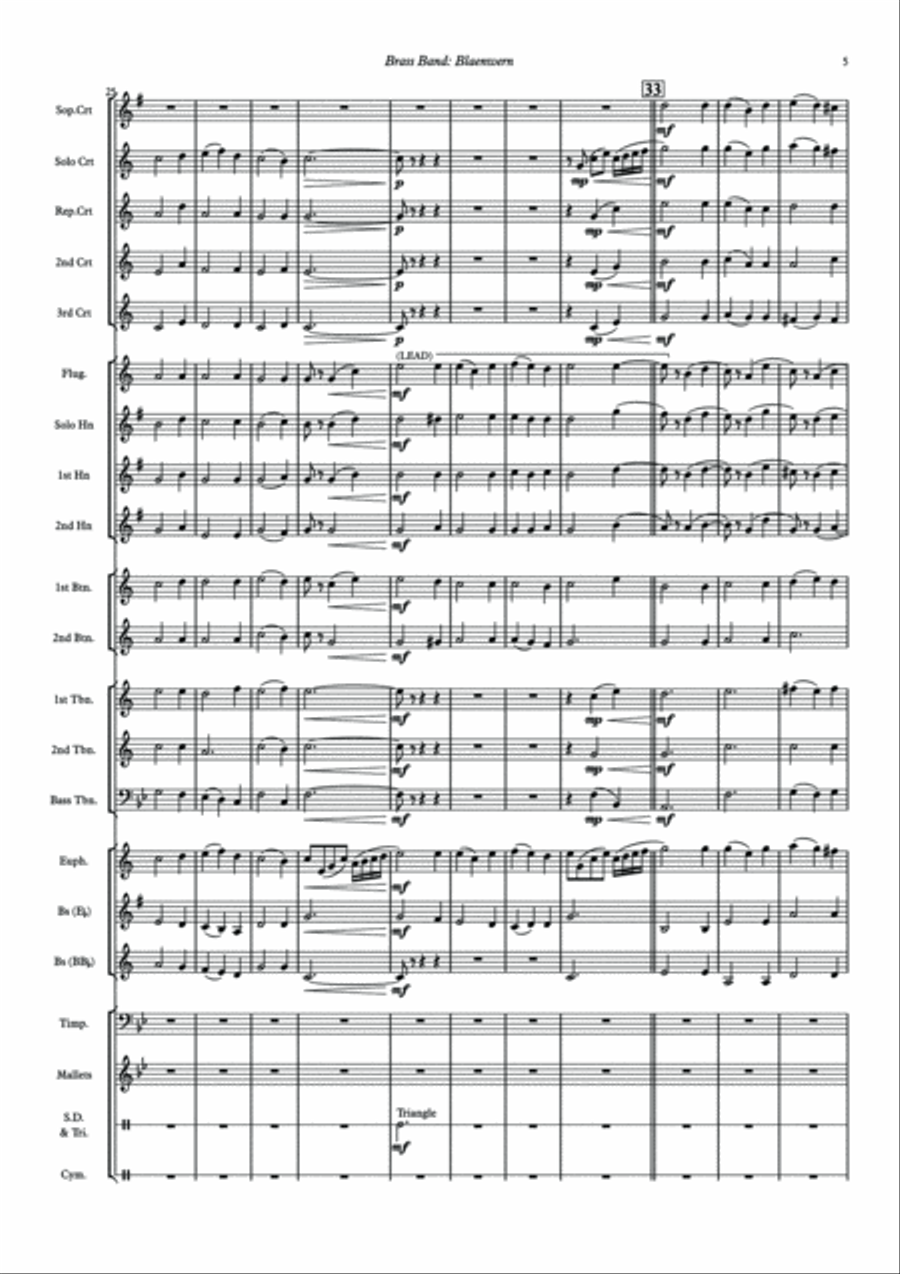 BLAENWERN - Hymn setting for Brass Band Brass Band scores gallery preview page 5