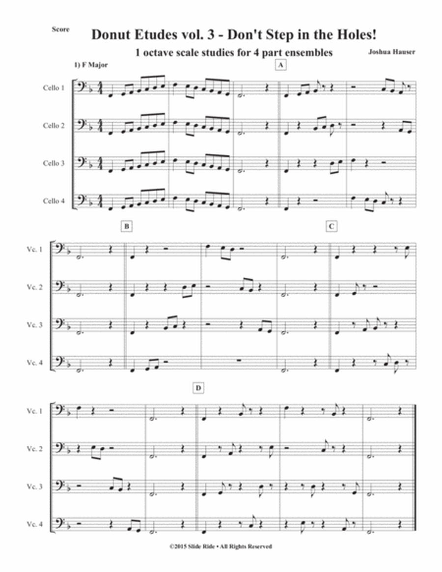 Donut Etudes vol. 3: Don’t Step in the Holes! – Cello Quartet