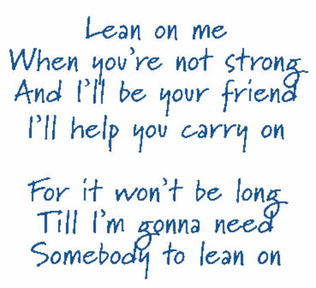Lean On Me S/S (Piano / Vocal / Guitar)