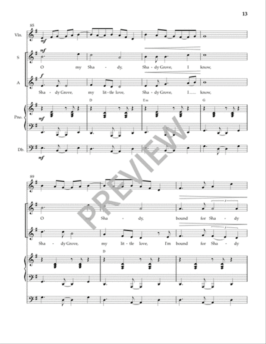 Shady Grove (Full Score and Parts) SSA scores gallery preview page 14
