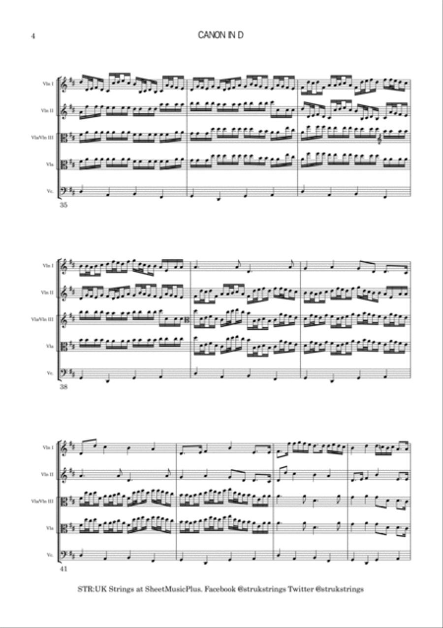 Pachelbel - Canon in D (STR:UK Strings) String Quartet scores gallery preview page 5