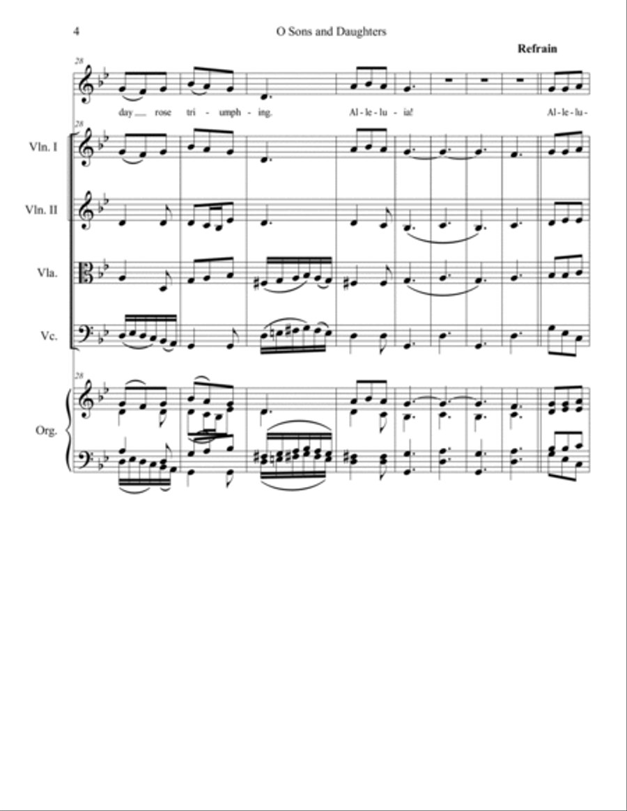 O Sons and Daughters (O filii et filiae) for String Quartet and Organ String Quartet scores gallery preview page 4