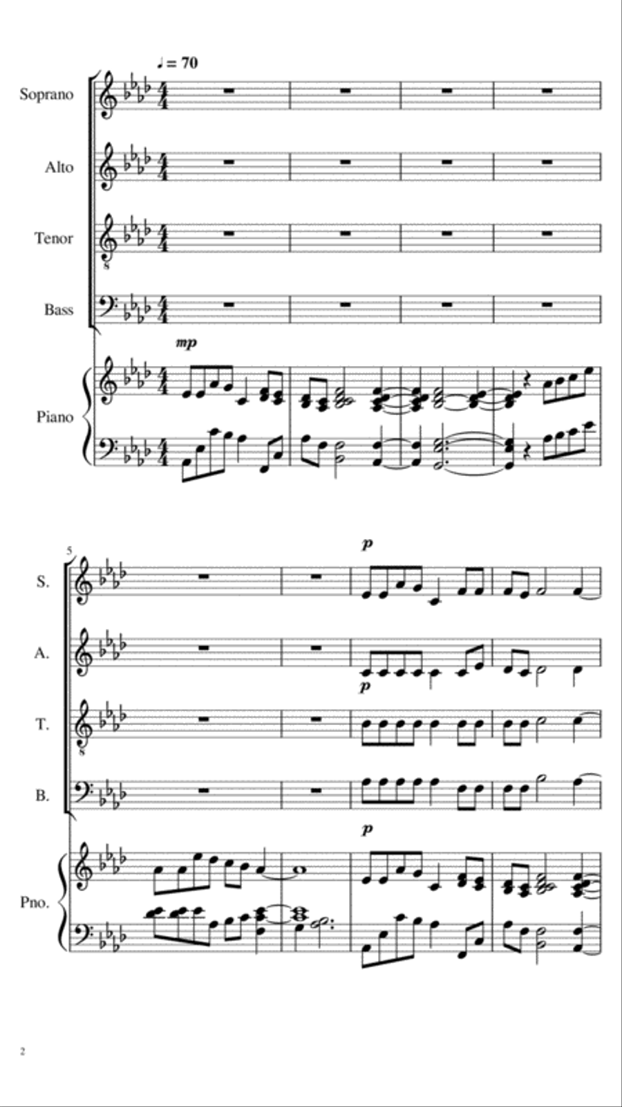 Rest and Reflection 4-Part scores gallery preview page 2