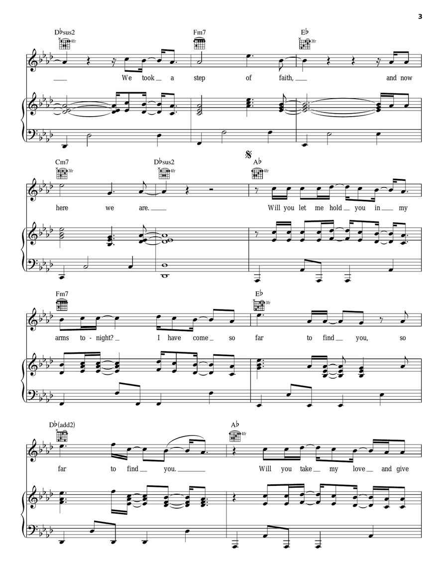 So Far To Find You Piano, Vocal, Guitar scores gallery preview page 3