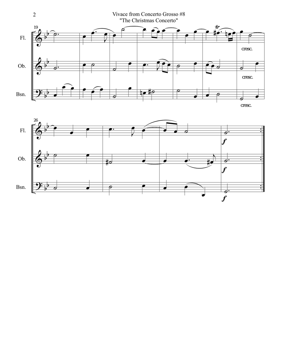 Corelli - from the Christmas Concerto - woodwind trio (flexible instrumentation) Woodwind Trio scores gallery preview page 3